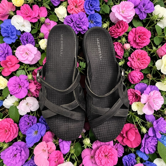 Merrell Shoes - Merrell Black Strappy Slip-On Sandals